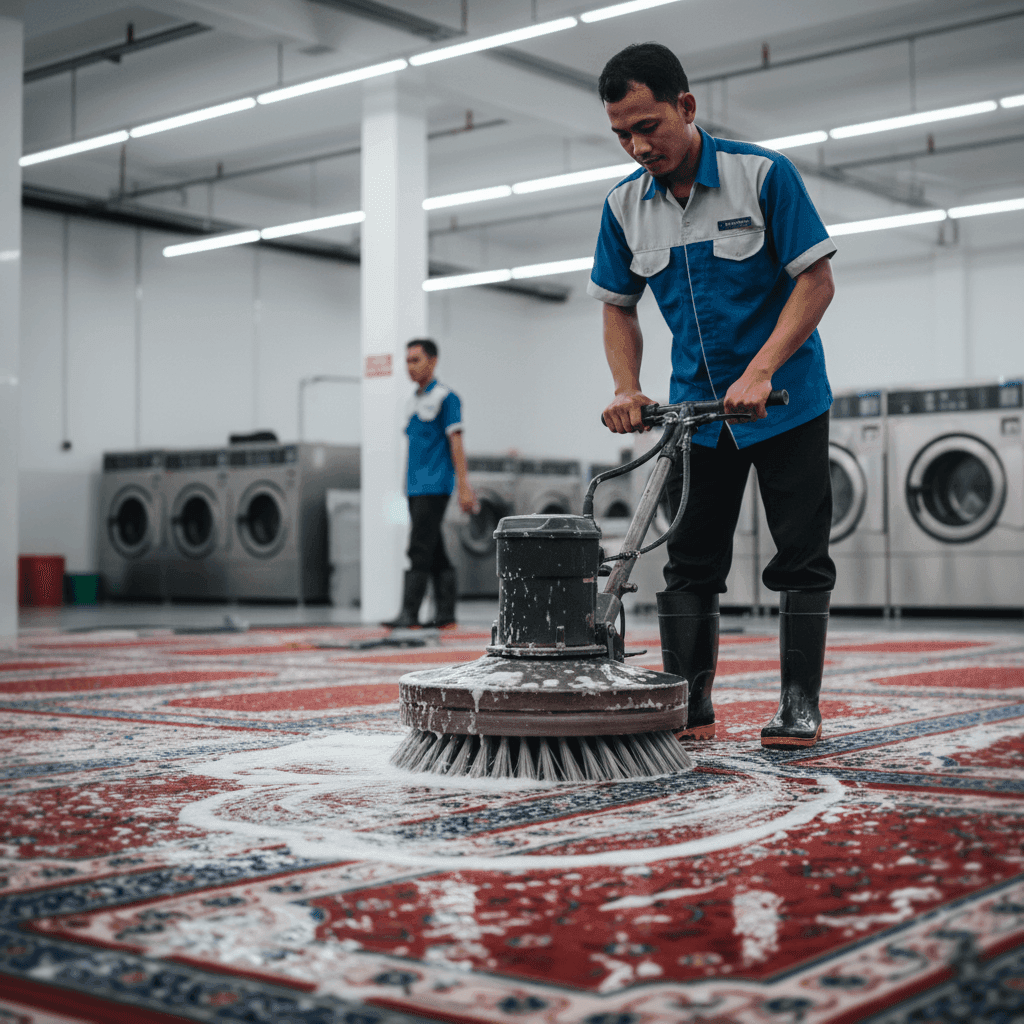 Cuci karpet masjid AlsyaClean Tasikmalaya - Layanan khusus karpet masjid dengan hasil higienis dan bersih
